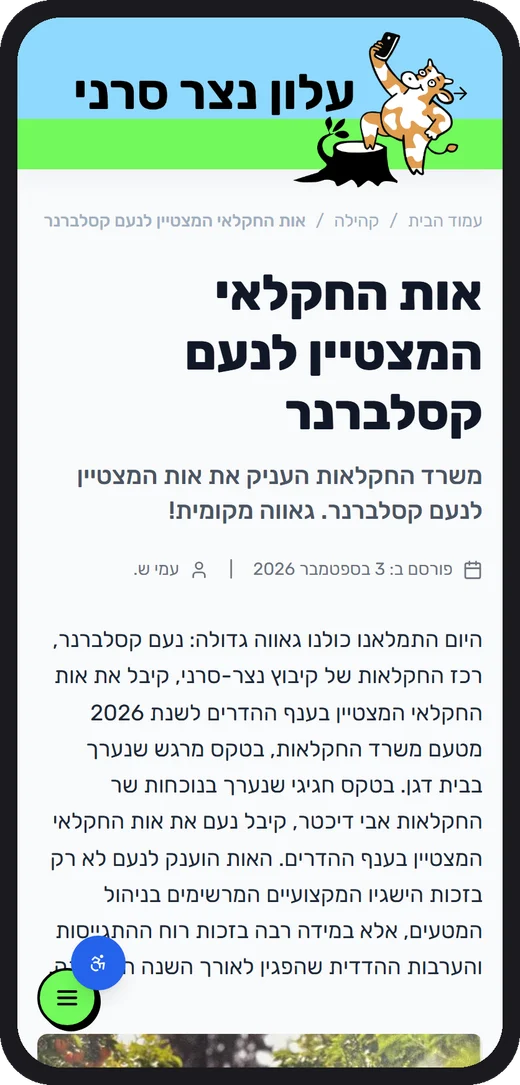 Article page on mobile