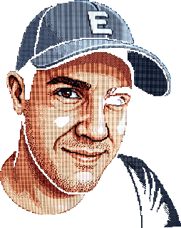 Pixel-art portrait of Emanuel in a baseball cap