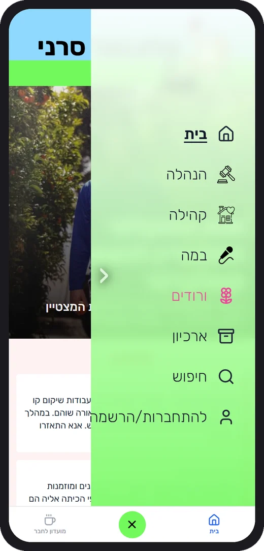 Mobile menu overlay